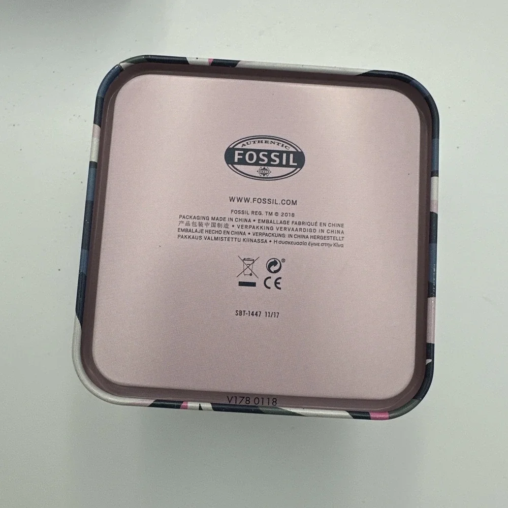 Fossil Watch Metal Tin Empty Box 